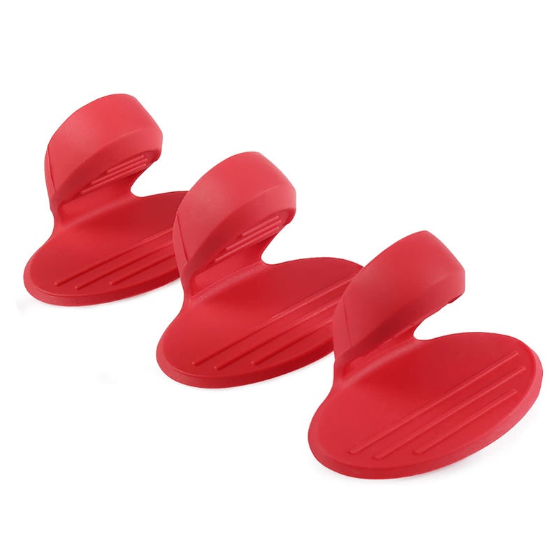 YYP Silicone Pot Holders, YYP Silicone Heat Resistant Pot Holders, Oven Mini Mitts, Cooking Pinch Grips for Kitchen(No More Burning Your Fingers!)- Set of 3, Red - Image 1